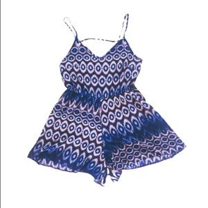 Lime N Chili Blue Geometric Print Romper Medium
